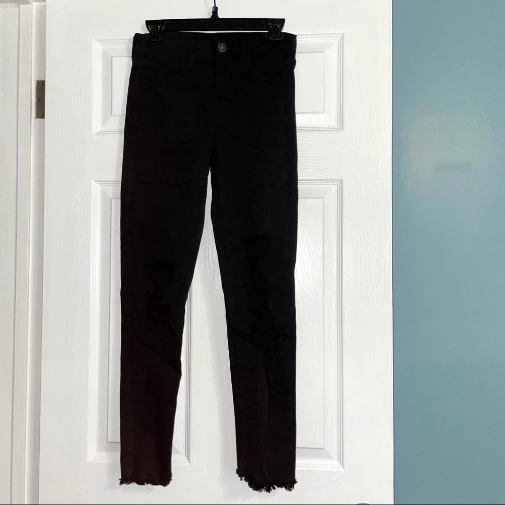 American Eagle Distressed Black Skinny Jeans